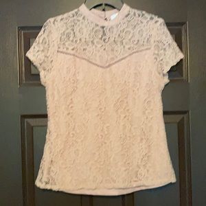 Pale Pink Lace Tee